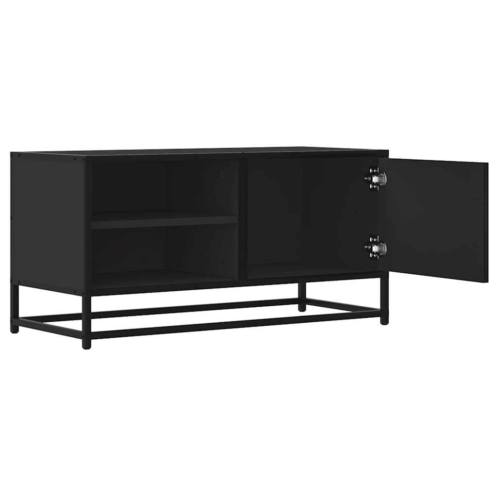 Meuble TV Effet Bois Gris et Noir - 80 cm-Mon Meuble TV-Noir-7