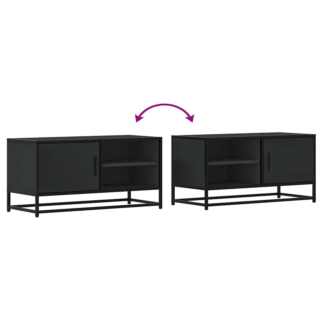 Meuble TV Effet Bois Gris et Noir - 80 cm-Mon Meuble TV-Noir-8