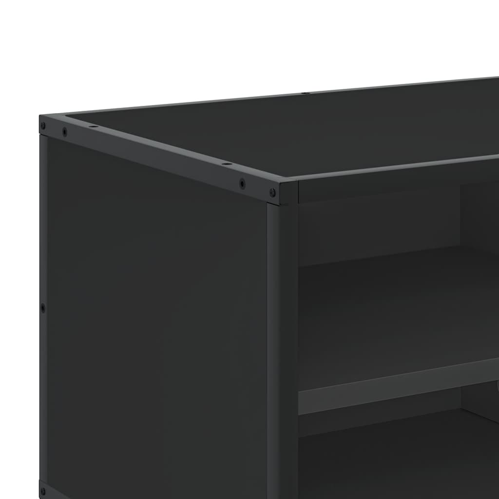 Meuble TV Effet Bois Gris et Noir - 80 cm-Mon Meuble TV-Noir-9