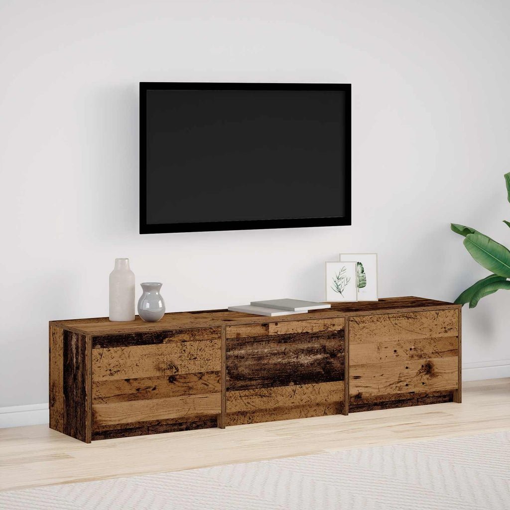 Meuble TV Effet Bois Gris Sonoma - 140 cm-Mon Meuble TV-Bois ancien-165 cm-16
