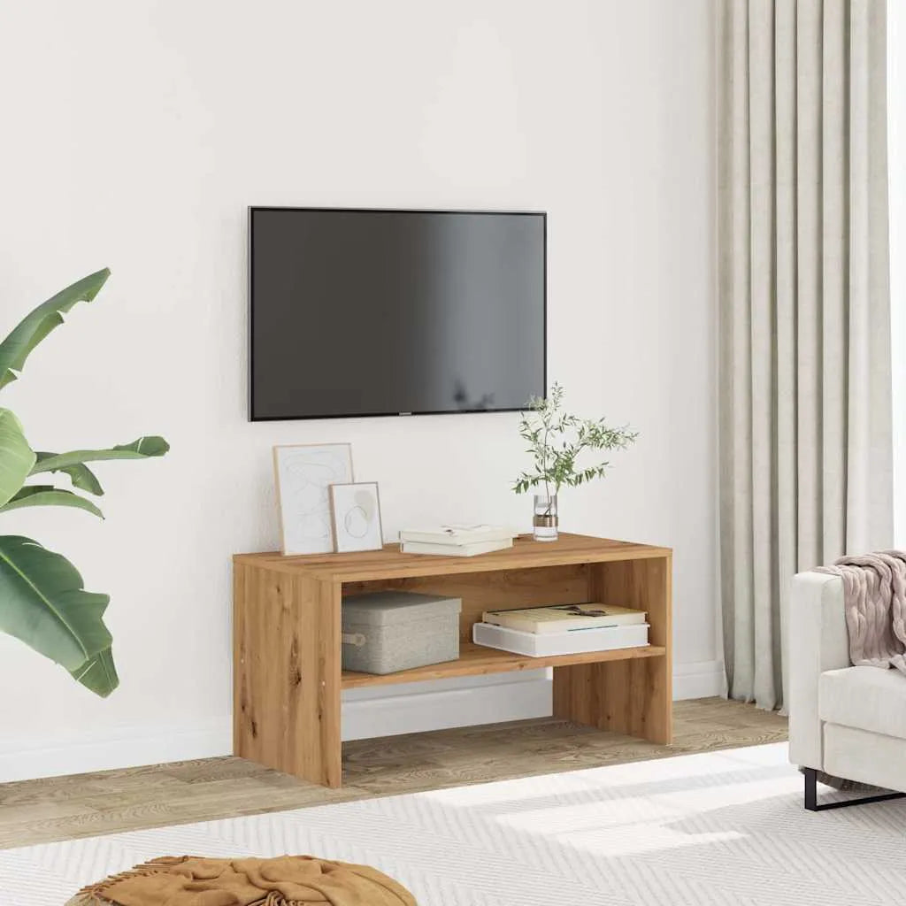 Meuble TV Effet Bois Marron - 80 cm-Mon Meuble TV-Chêne artisanal-11