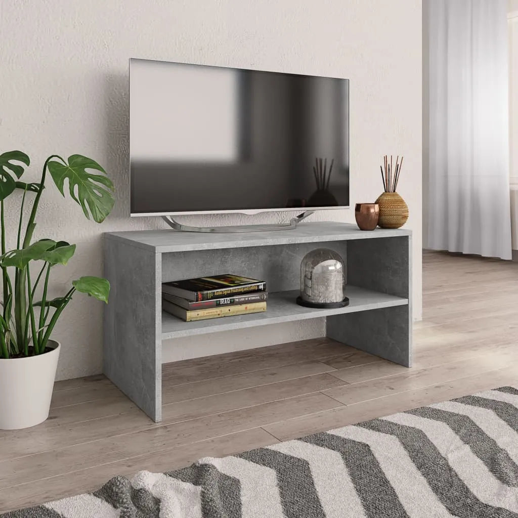 Meuble TV Effet Bois Marron - 80 cm-Mon Meuble TV-Gris béton-15