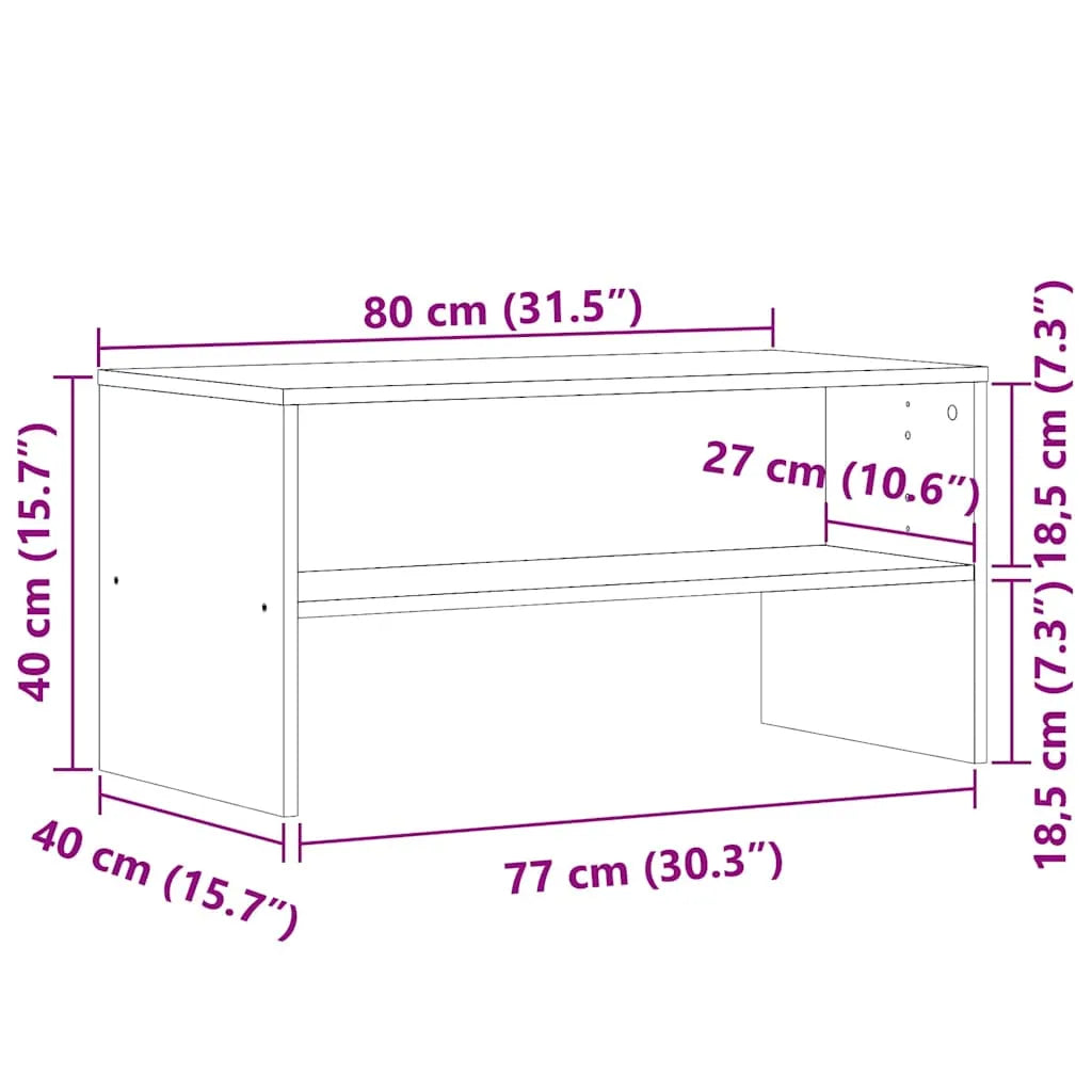 Meuble TV Effet Bois Marron - 80 cm-Mon Meuble TV-Vieux bois-9