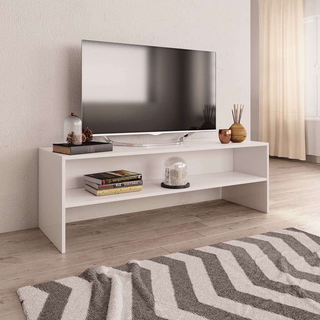 Meuble TV Effet Chêne Artisanal - 120 cm-Mon Meuble TV-Blanc-15