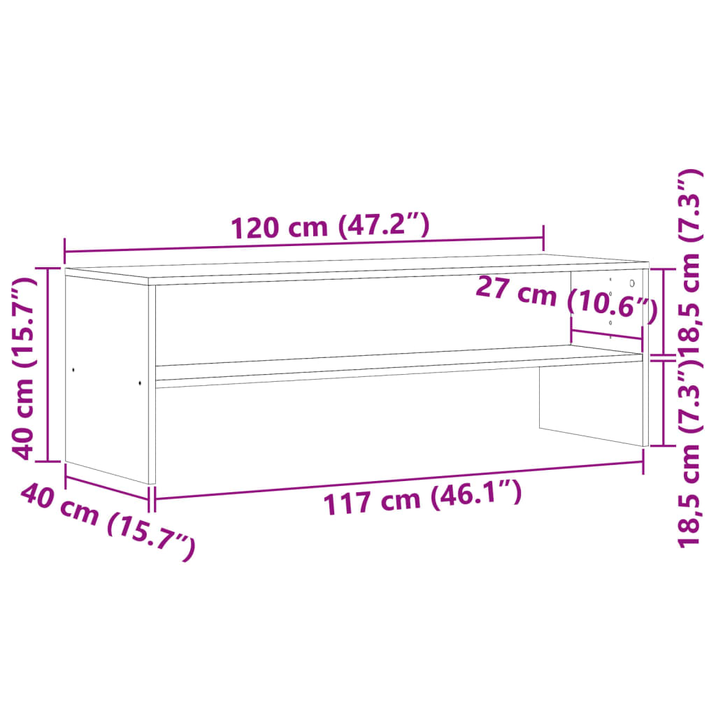 Meuble TV Effet Chêne Artisanal - 120 cm-Mon Meuble TV-Chêne artisanal-9