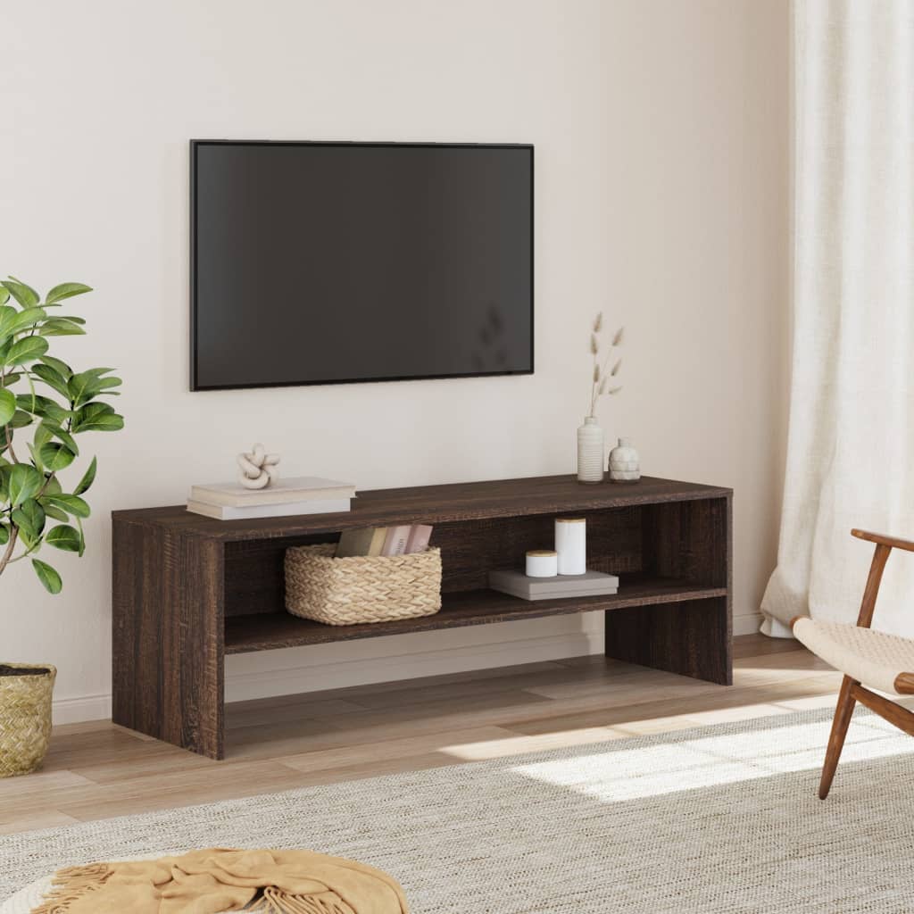 Meuble TV Effet Chêne Artisanal - 120 cm-Mon Meuble TV-Chêne marron-10