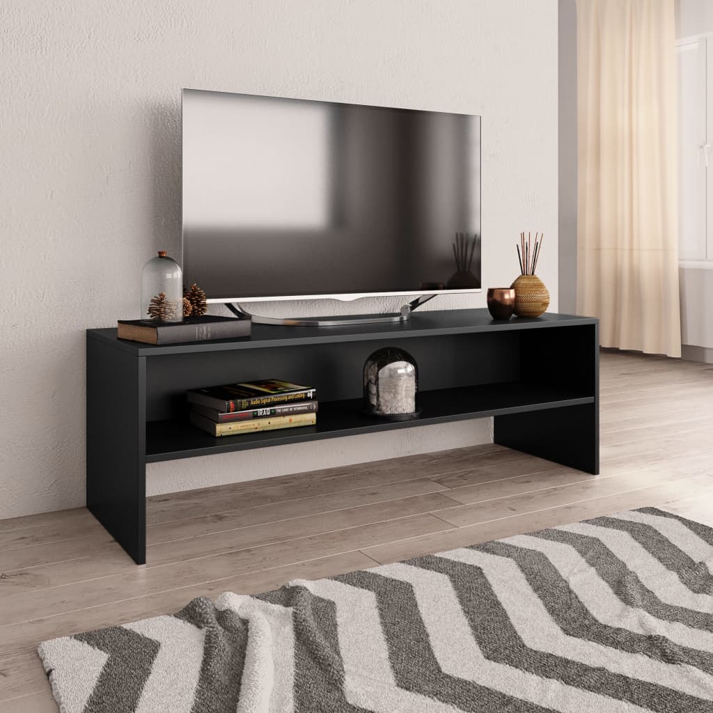 Meuble TV Effet Chêne Artisanal - 120 cm-Mon Meuble TV-Noir-16