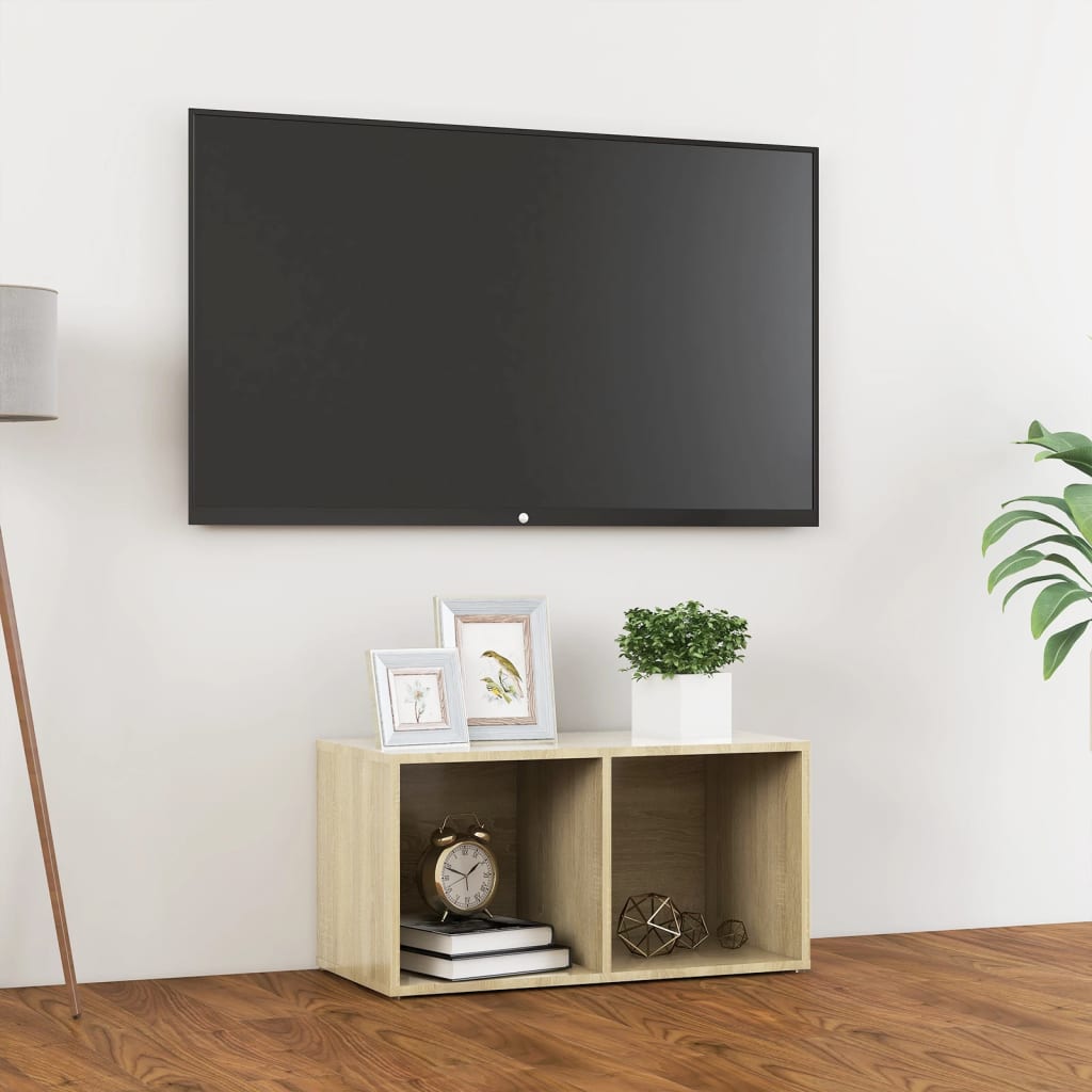 Meuble TV Effet Chêne Clair - 72 cm-Mon Meuble TV-36.5 cm-72 cm-1-1