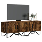 Meuble TV Effet Chêne et Métal Noir - 122 cm-Mon Meuble TV-Chêne fumé-1-1
