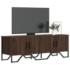 Meuble TV Effet Chêne et Métal Noir - 122 cm-Mon Meuble TV-Chêne marron-1-13