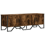 Meuble TV Effet Chêne et Métal Noir - 122 cm-Mon Meuble TV-Chêne marron-1-2
