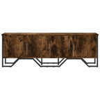 Meuble TV Effet Chêne et Métal Noir - 122 cm-Mon Meuble TV-Chêne marron-1-4