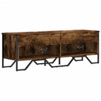 Meuble TV Effet Chêne et Métal Noir - 122 cm-Mon Meuble TV-Chêne marron-1-6