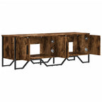 Meuble TV Effet Chêne et Métal Noir - 122 cm-Mon Meuble TV-Chêne marron-1-7