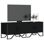 Meuble TV Effet Chêne et Métal Noir - 122 cm-Mon Meuble TV-Noir-1-12