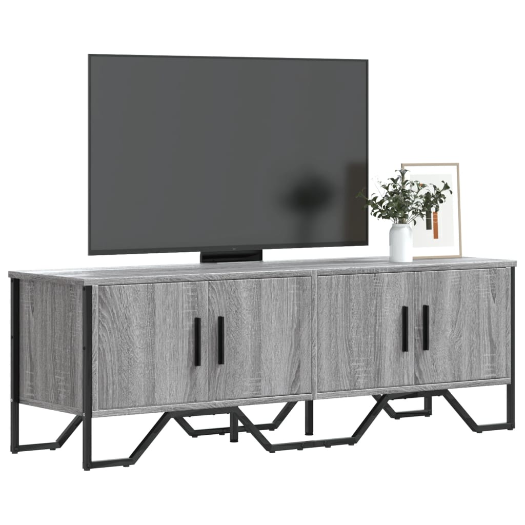 Meuble TV Effet Chêne et Métal Noir - 122 cm-Mon Meuble TV-Sonoma gris-1-11