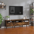Meuble TV Effet Chêne Fumé et Métal - 100 cm-Mon Meuble TV-11