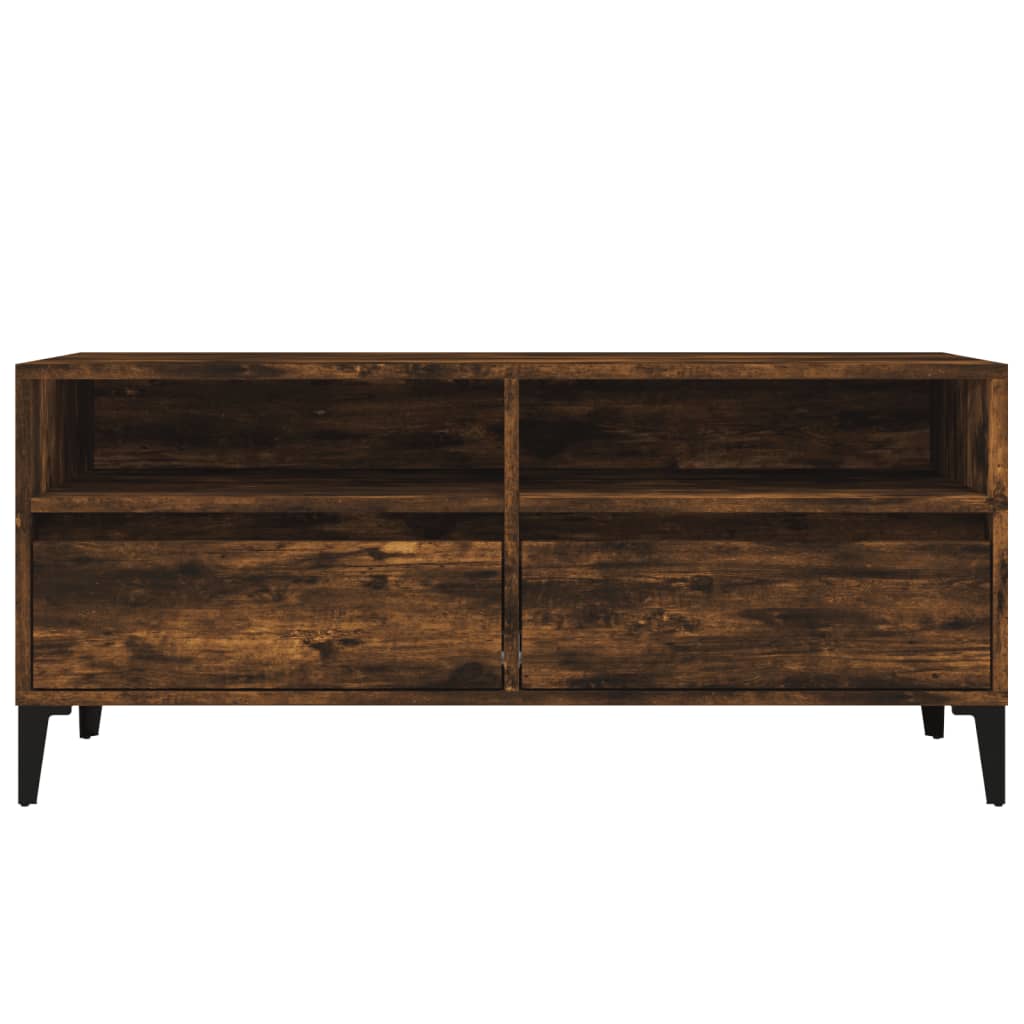 Meuble TV Effet Chêne Fumé et Métal - 100 cm-Mon Meuble TV-6