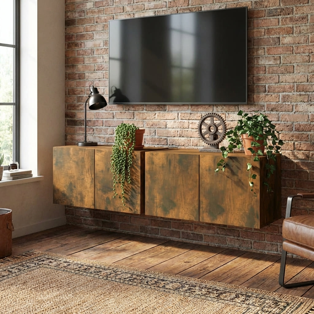 meuble-tv-effet-chene-fume-lot-de-2-decor