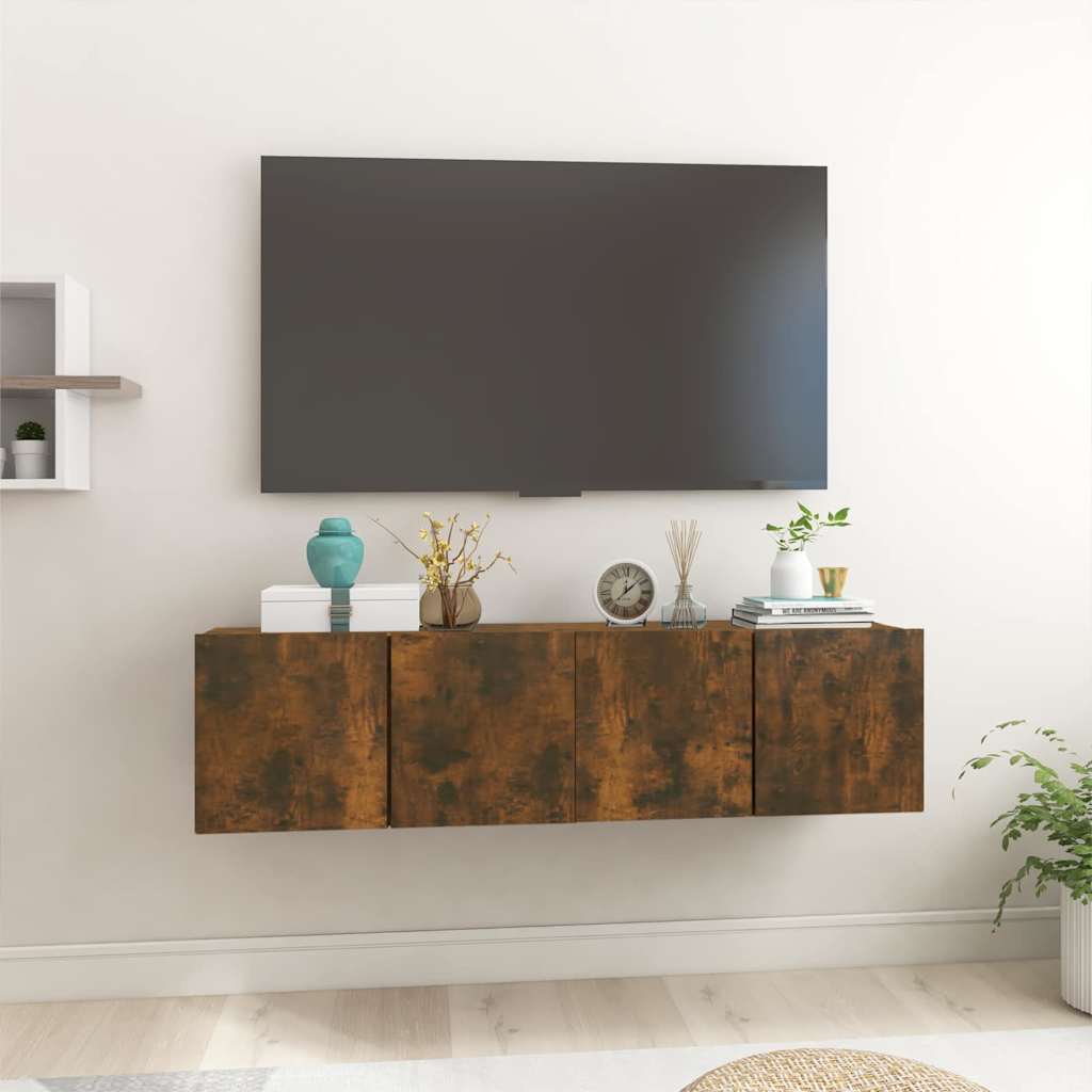Meuble TV Effet Chêne Fumé - Lot de 2-Mon Meuble TV-2-2