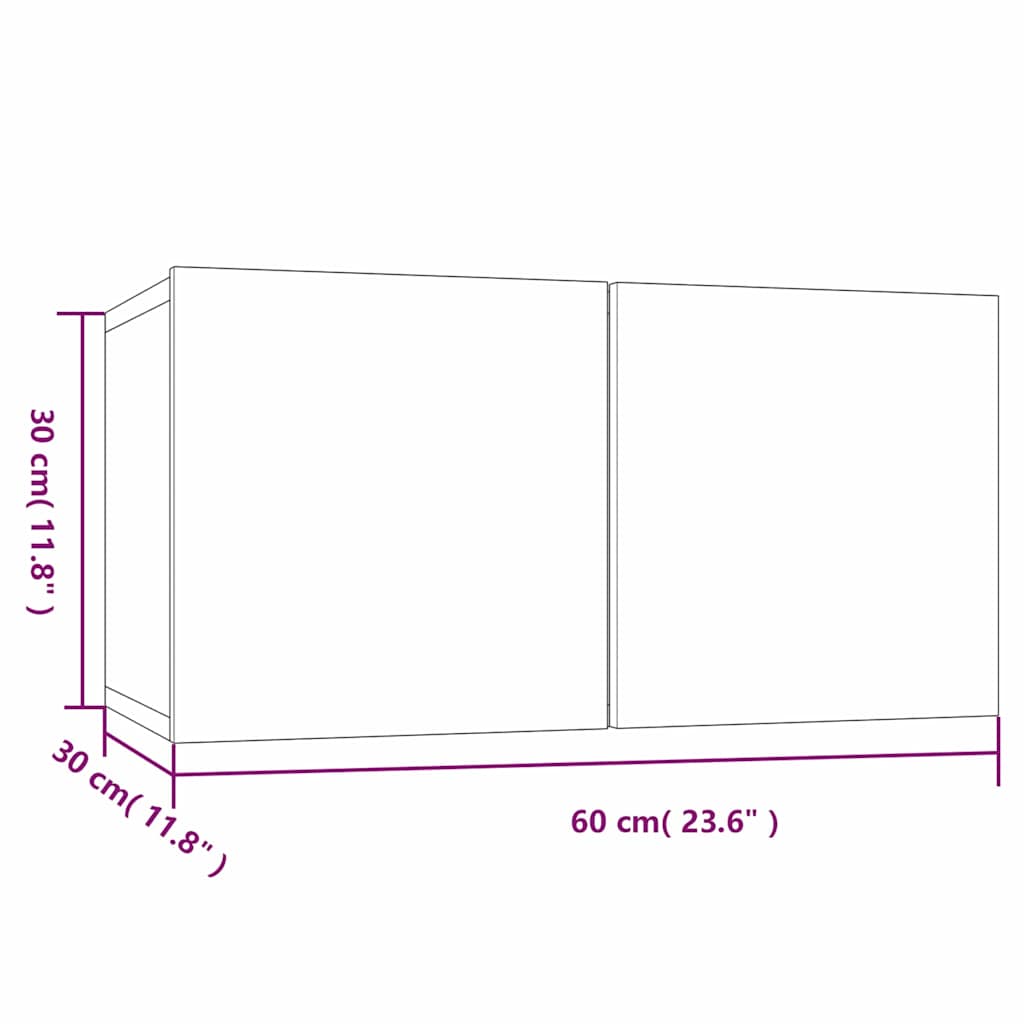 Meuble TV Effet Chêne Fumé - Lot de 2-Mon Meuble TV-2-9