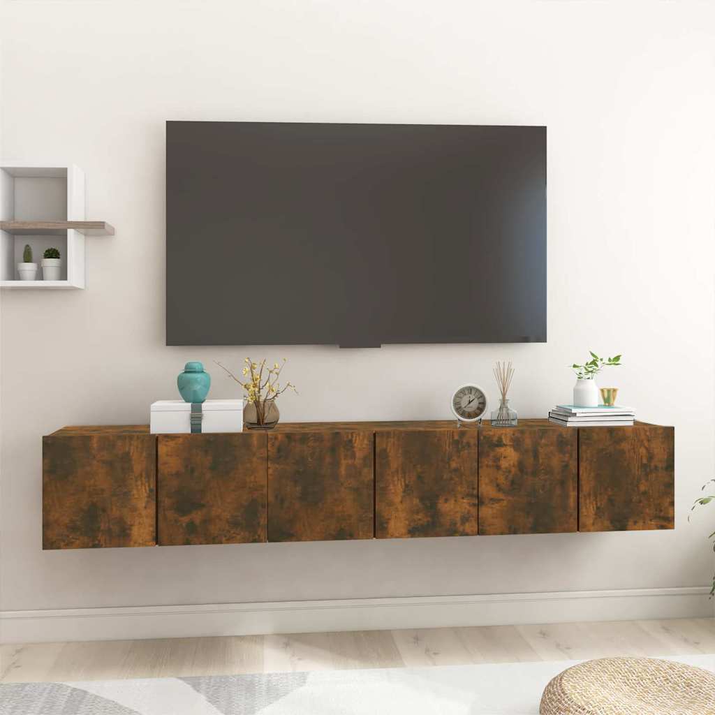 Meuble TV Effet Chêne Fumé - Lot de 2-Mon Meuble TV-3-10