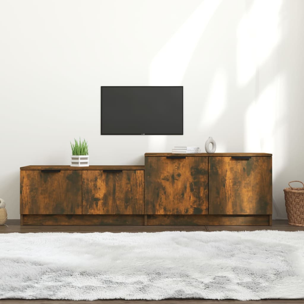 Meuble TV Effet Chêne Marron - 158,5 cm-Mon Meuble TV-Chêne fumé-1-1