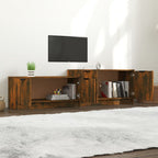 Meuble TV Effet Chêne Marron - 158,5 cm-Mon Meuble TV-Chêne fumé-1-3