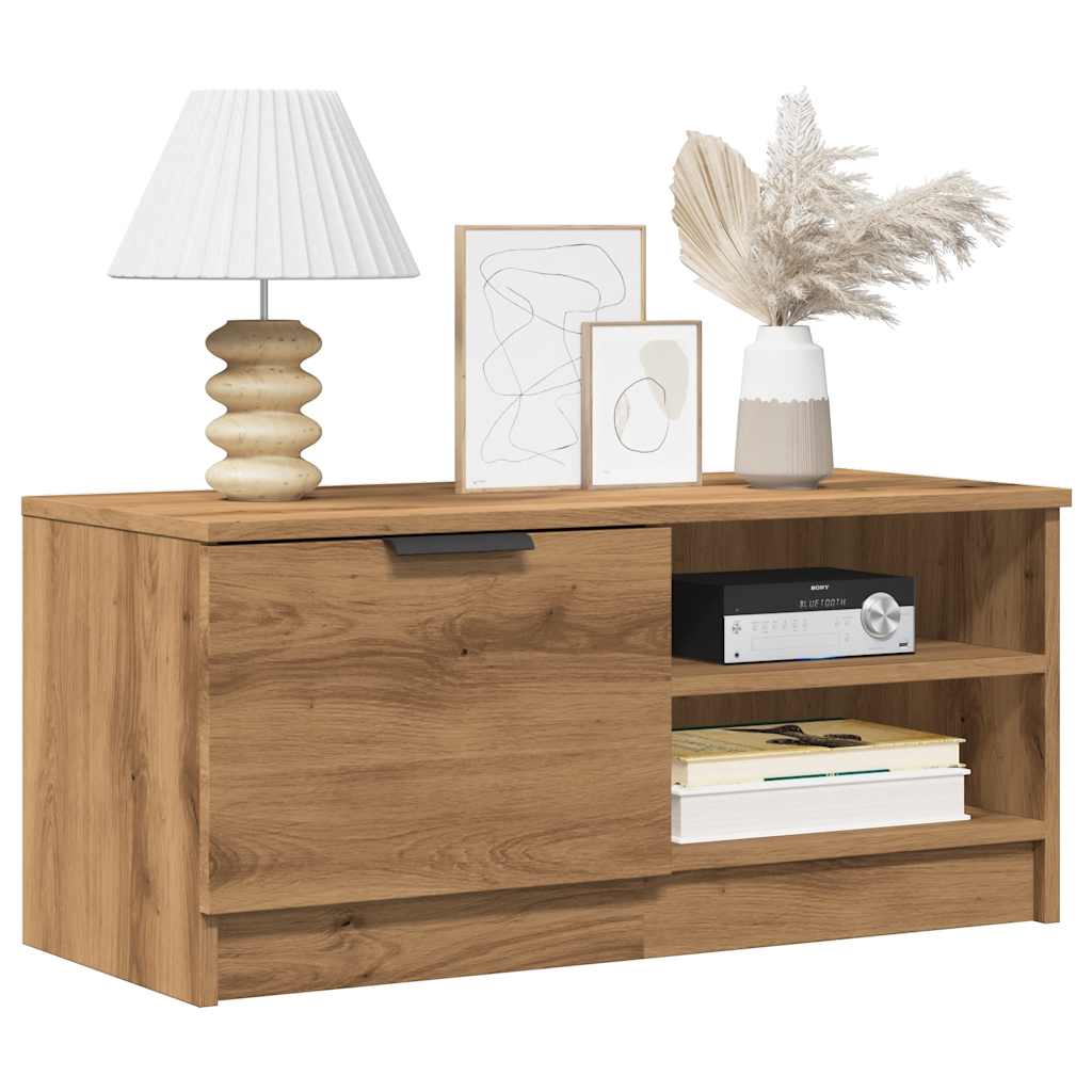 Meuble TV Effet Chêne Naturel - 80 cm-Mon Meuble TV-Chêne artisanal-1-14