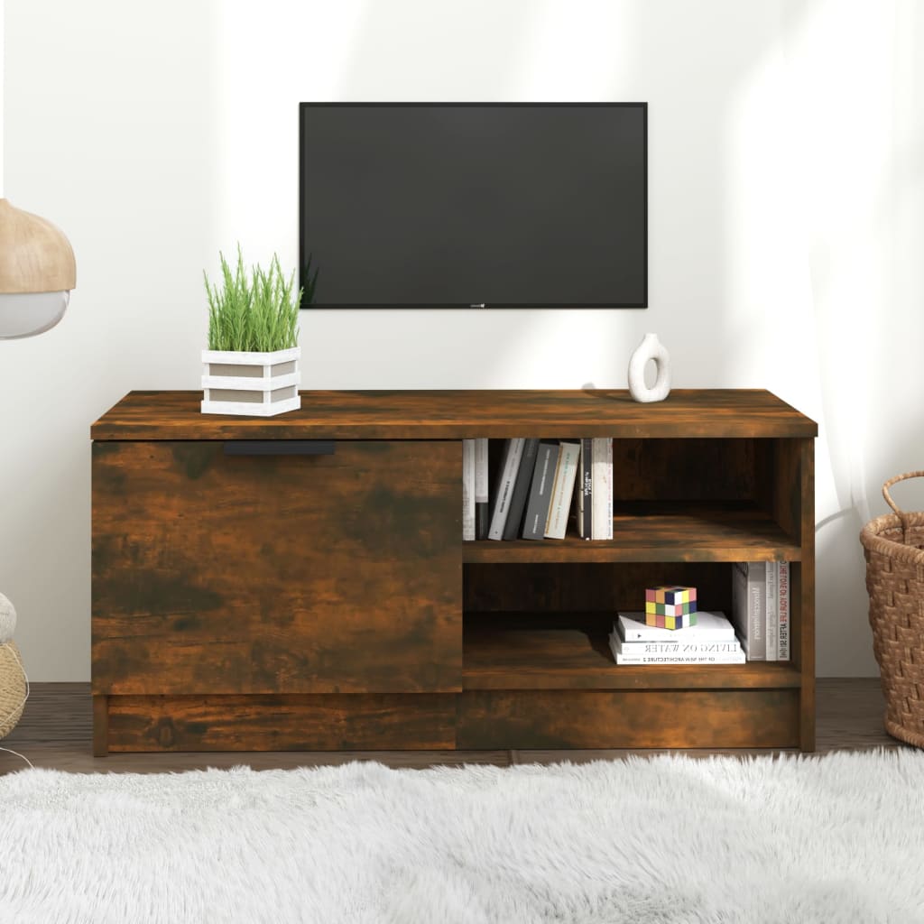 Meuble TV Effet Chêne Naturel - 80 cm-Mon Meuble TV-Chêne fumé-1-2
