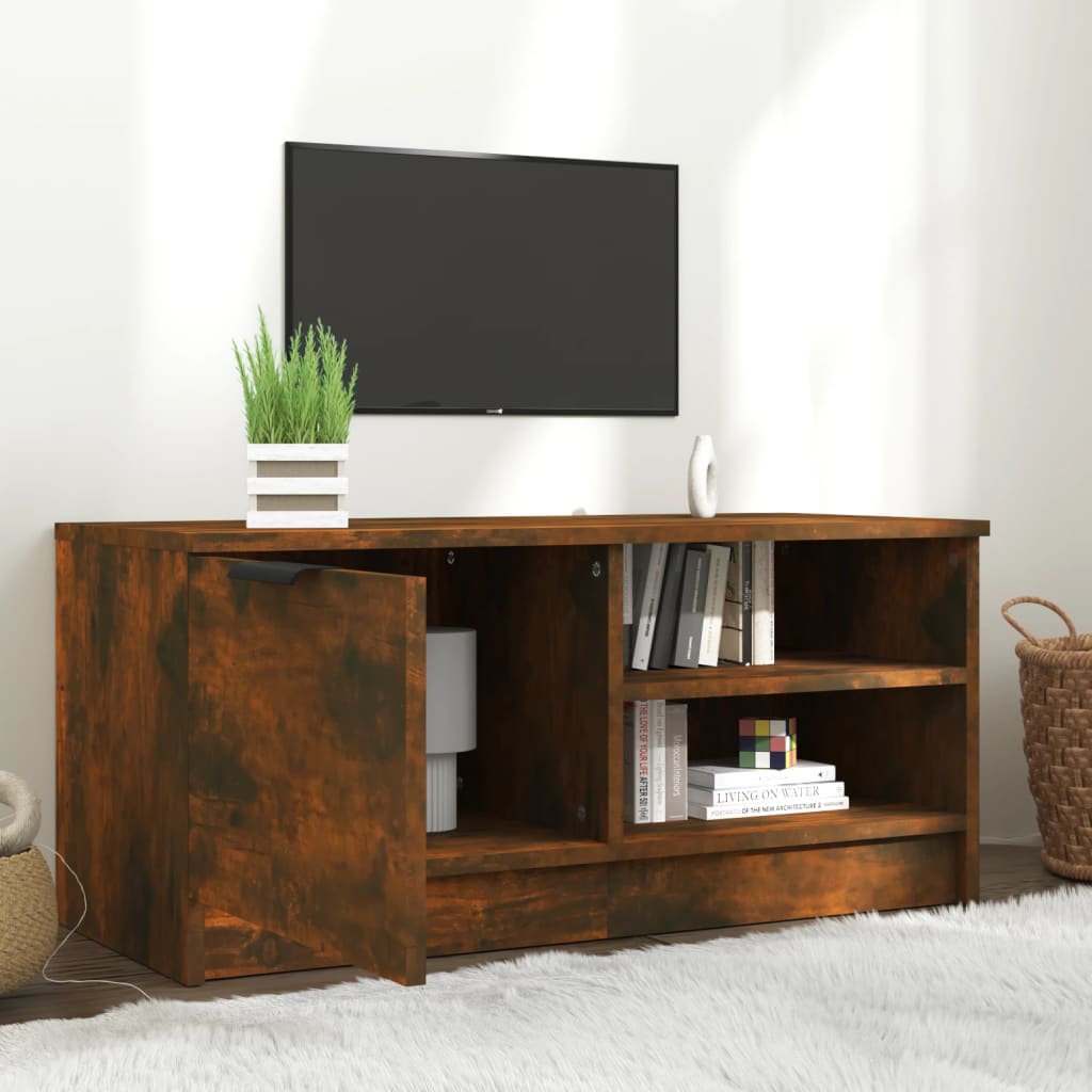 Meuble TV Effet Chêne Naturel - 80 cm-Mon Meuble TV-Chêne fumé-1-3