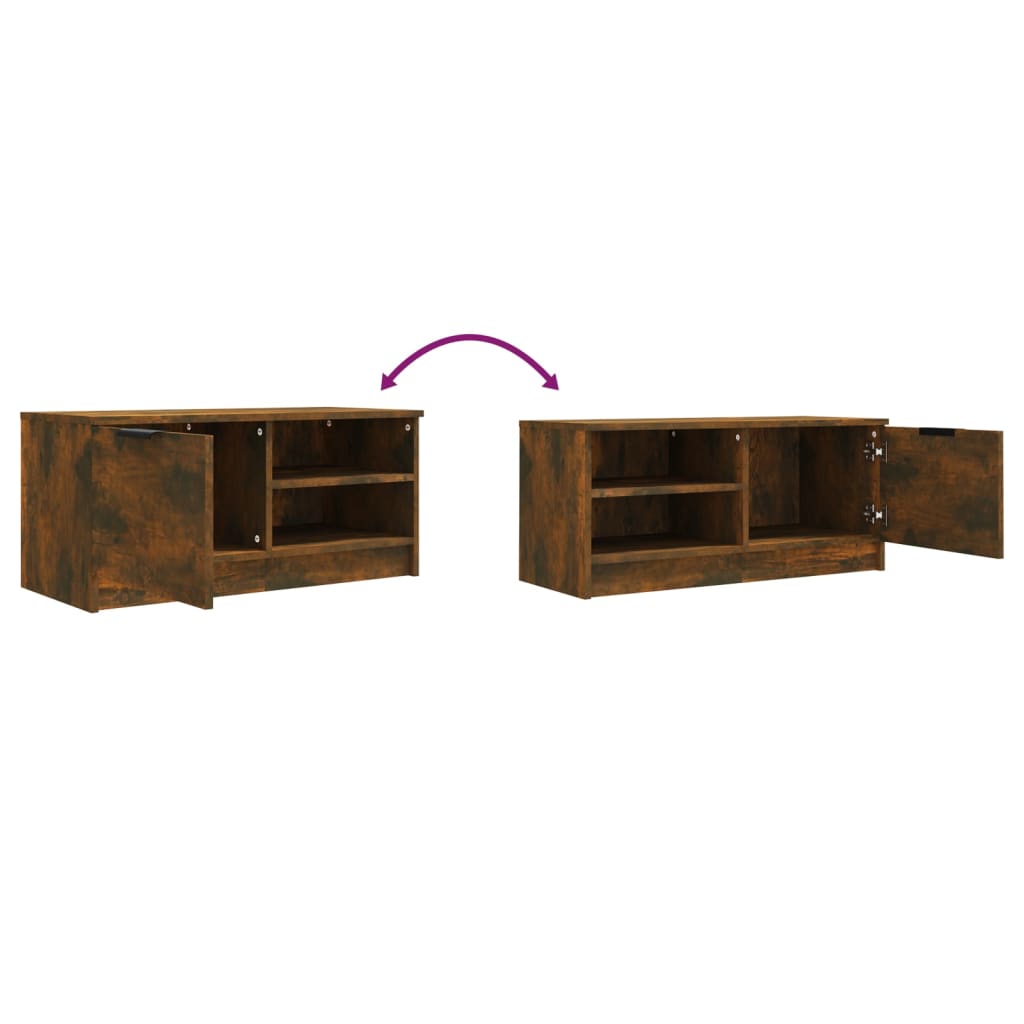 Meuble TV Effet Chêne Naturel - 80 cm-Mon Meuble TV-Chêne fumé-1-8