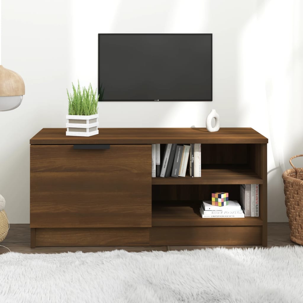 Meuble TV Effet Chêne Naturel - 80 cm-Mon Meuble TV-Chêne marron-1-21