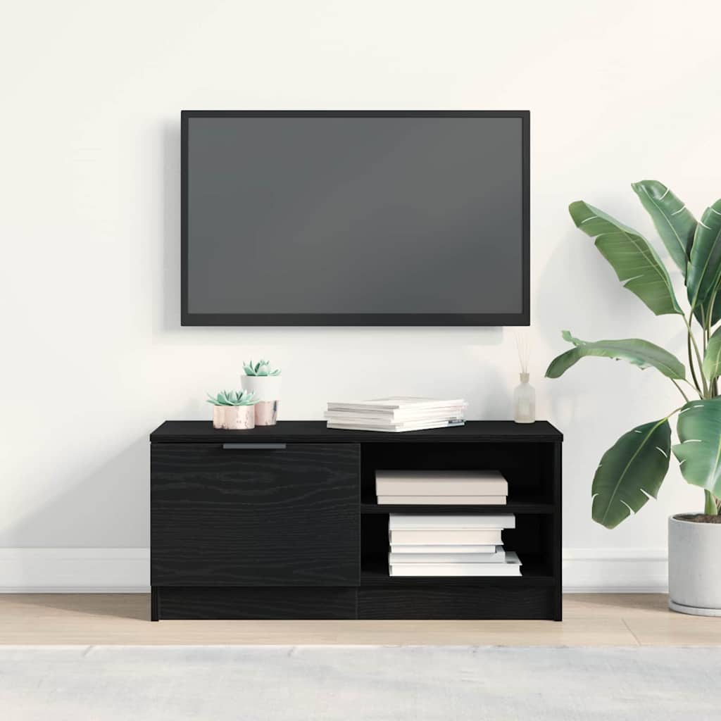Meuble TV Effet Chêne Naturel - 80 cm-Mon Meuble TV-Chêne noir-1-12