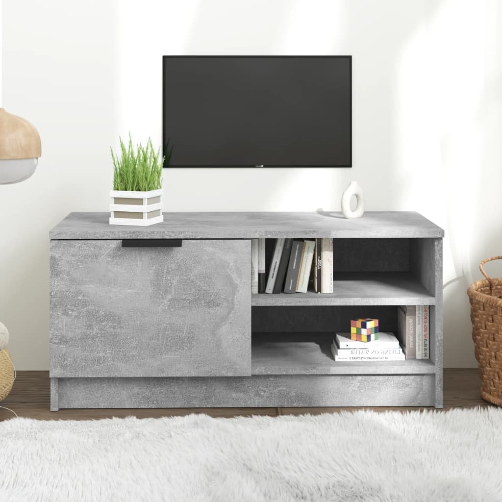 Meuble TV Effet Chêne Naturel - 80 cm-Mon Meuble TV-Gris béton-1-18