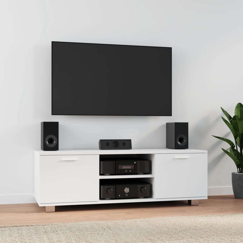 Meuble TV Effet Chêne Sonoma - 120 cm-Mon Meuble TV-Blanc-120 cm-1-11