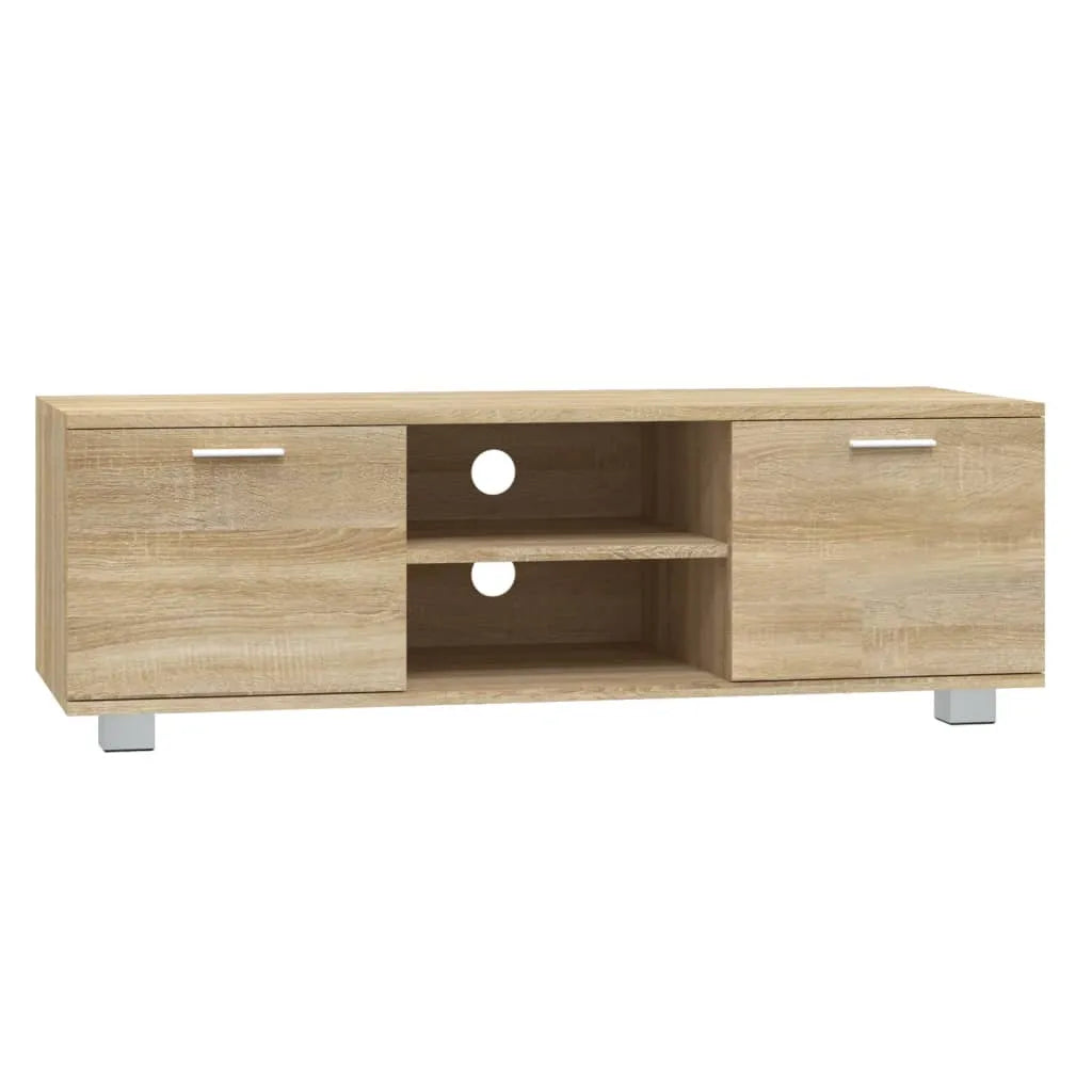 Meuble TV Effet Chêne Sonoma - 120 cm-Mon Meuble TV-Chêne fumé-120 cm-1-2