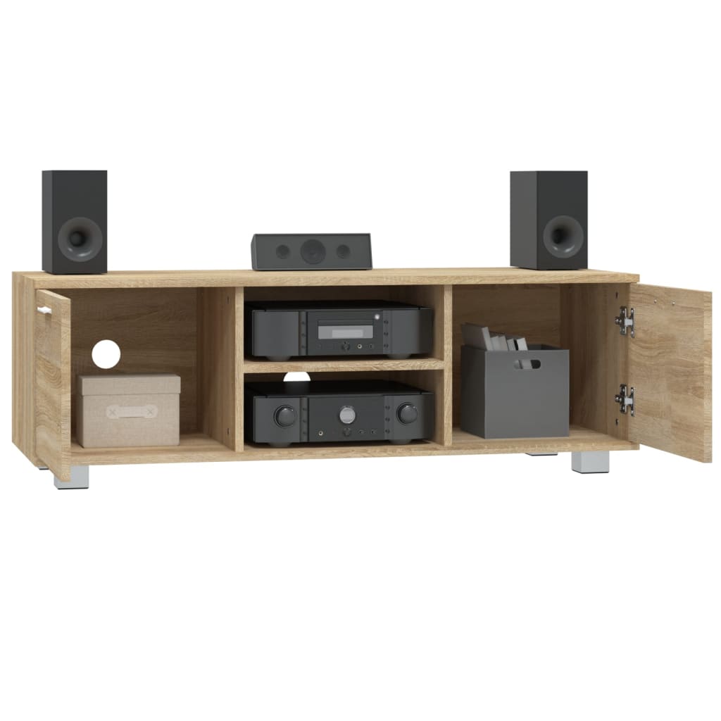 Meuble TV Effet Chêne Sonoma - 120 cm-Mon Meuble TV-Chêne fumé-120 cm-1-3