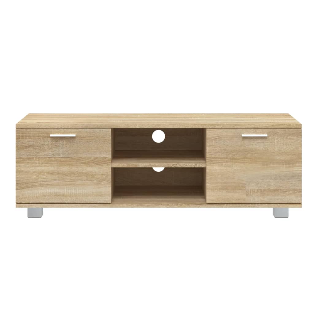 Meuble TV Effet Chêne Sonoma - 120 cm-Mon Meuble TV-Chêne fumé-120 cm-1-4