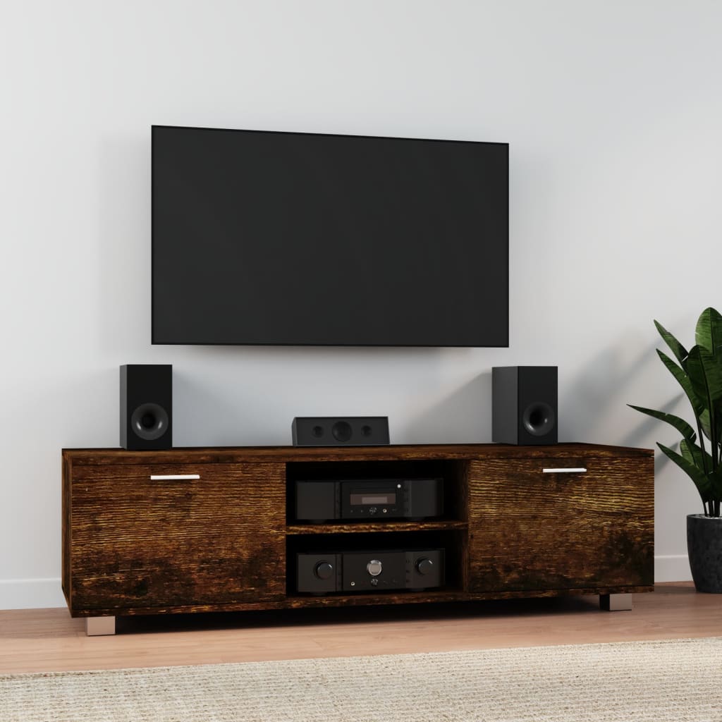 Meuble TV Effet Chêne Sonoma - 120 cm-Mon Meuble TV-Chêne fumé-140 cm-1-22