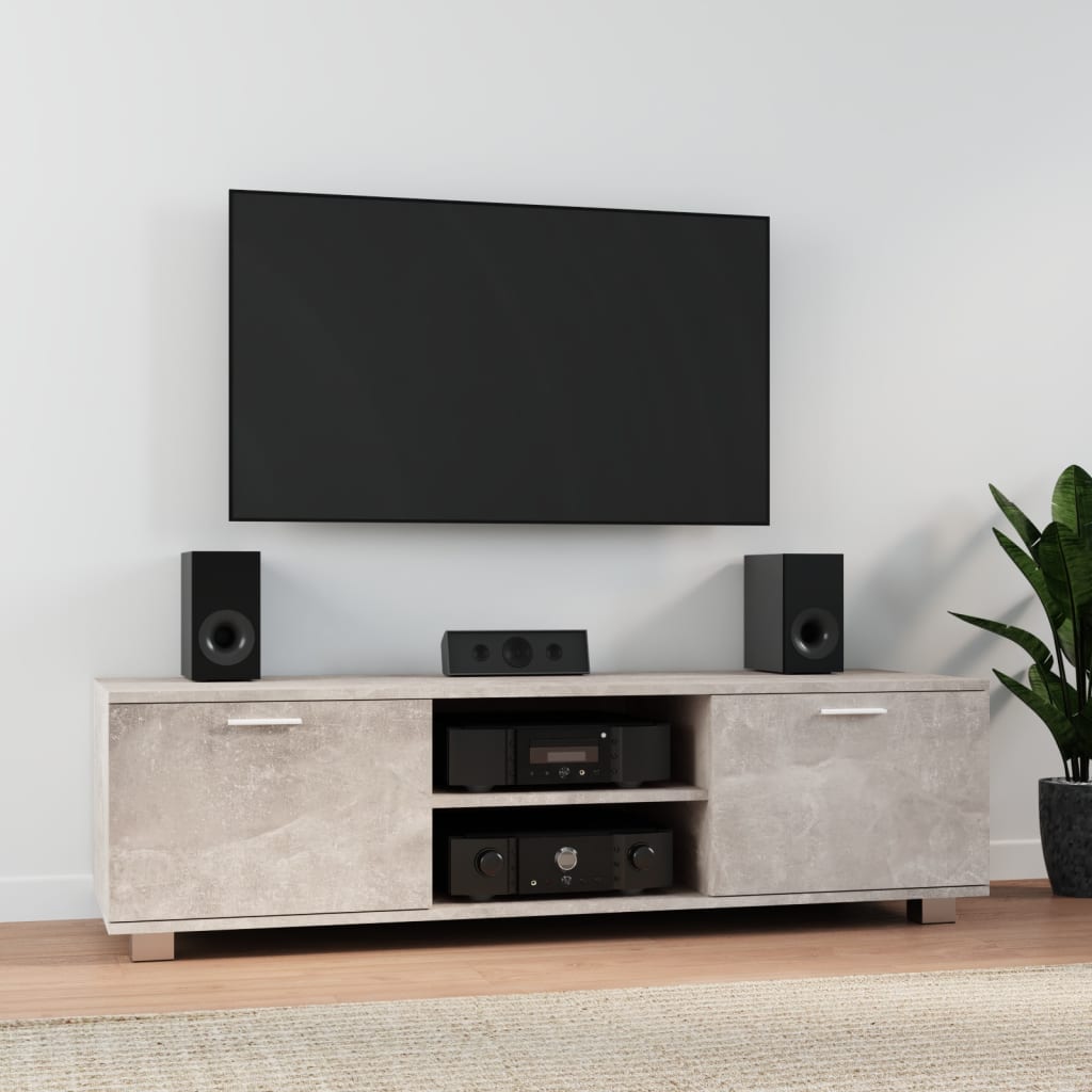 Meuble TV Effet Chêne Sonoma - 120 cm-Mon Meuble TV-Gris béton-140 cm-1-21