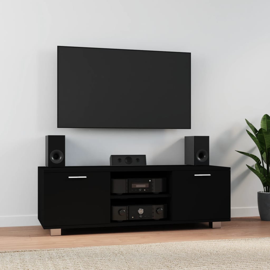 Meuble TV Effet Chêne Sonoma - 120 cm-Mon Meuble TV-Noir-120 cm-1-12