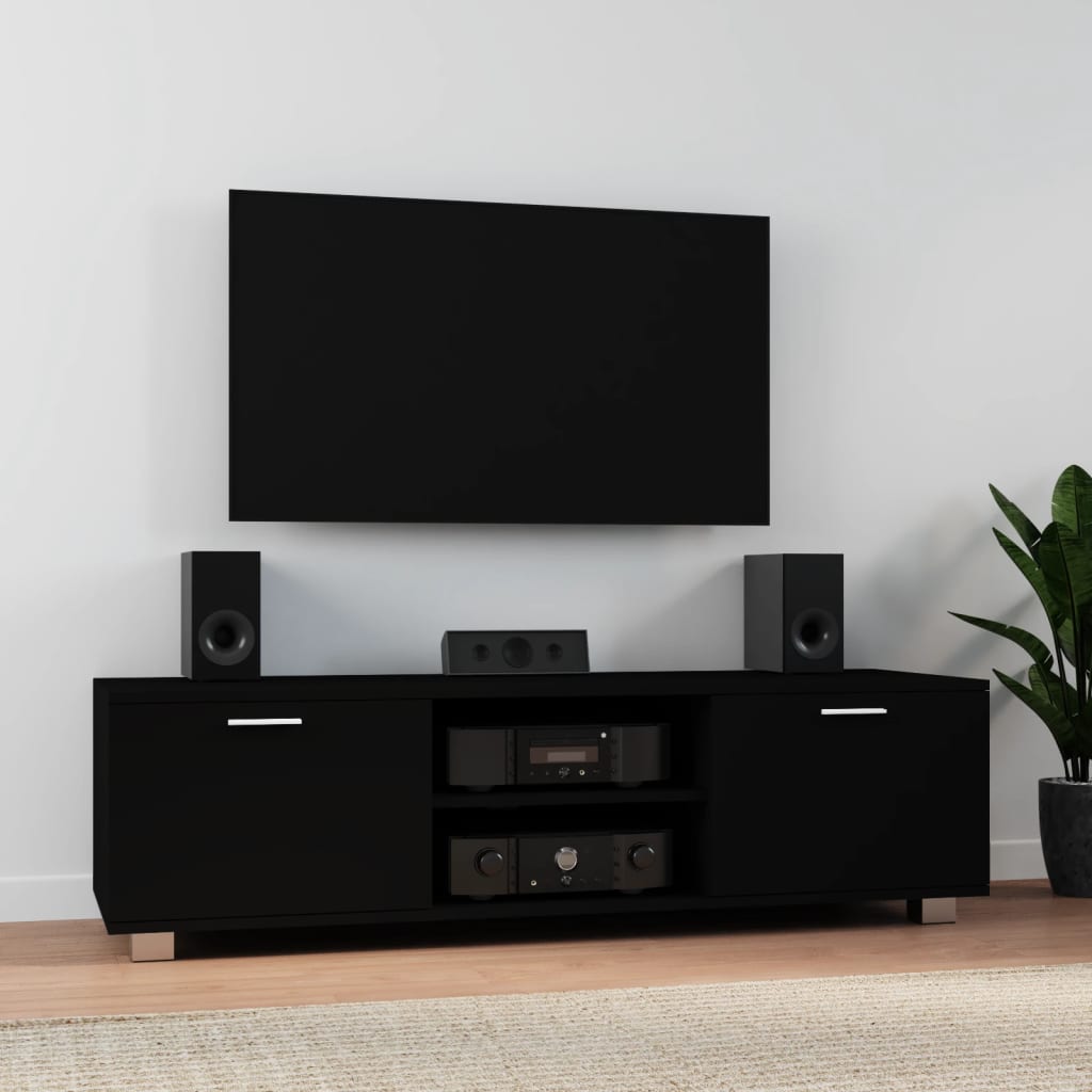 Meuble TV Effet Chêne Sonoma - 120 cm-Mon Meuble TV-Noir-140 cm-1-20