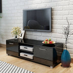 Meuble TV Effet Chêne Sonoma - 120 cm-Mon Meuble TV-noir brillant-120 cm-1-10