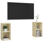 Meuble TV Effet Chêne Sonoma - 2 Pièces-Mon Meuble TV-36.5 cm-72 cm-2-3