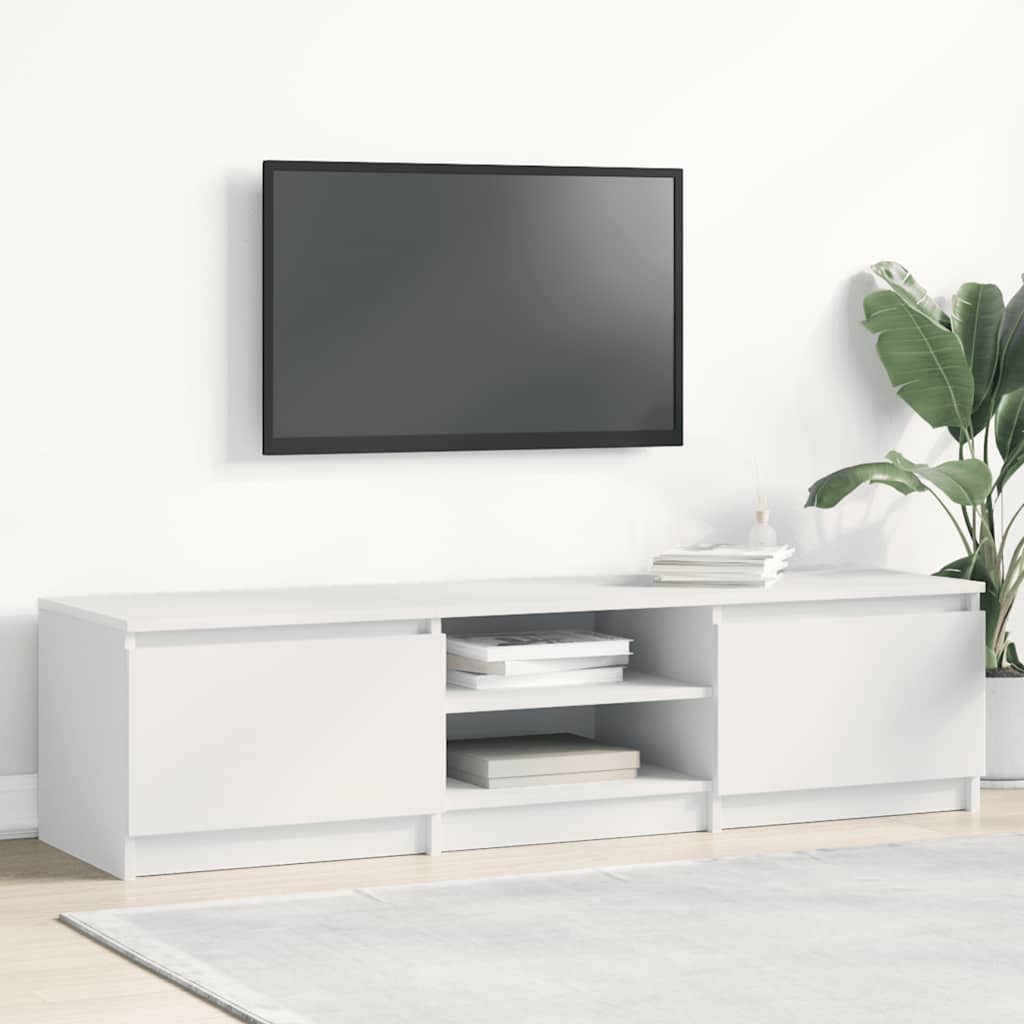 Meuble TV Effet Sonoma Gris - 140 cm-Mon Meuble TV-Blanc-12