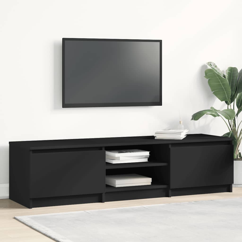 Meuble TV Effet Sonoma Gris - 140 cm-Mon Meuble TV-Noir-13