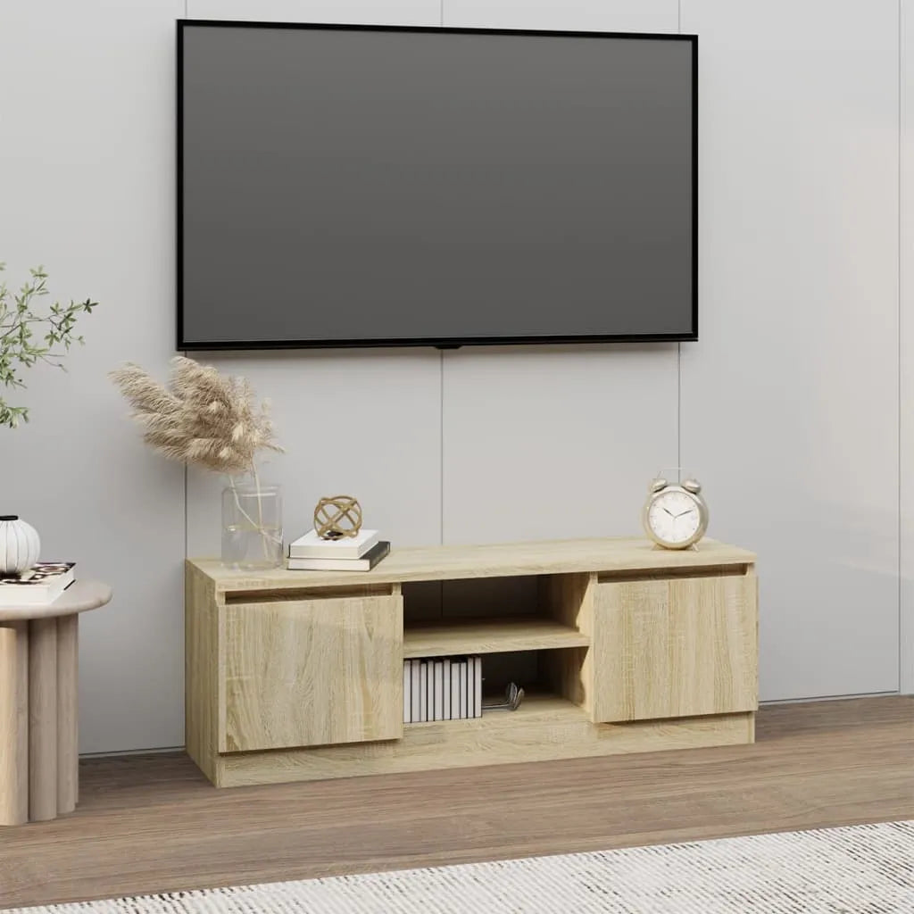 Meuble TV Effet Vieux Bois - 100 cm Longueur-Mon Meuble TV-Chêne sonoma-15