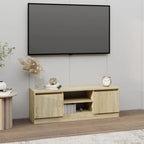 Meuble TV Effet Vieux Bois - 100 cm Longueur-Mon Meuble TV-Chêne sonoma-15