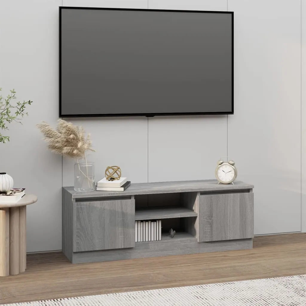 Meuble TV Effet Vieux Bois - 100 cm Longueur-Mon Meuble TV-Sonoma gris-16